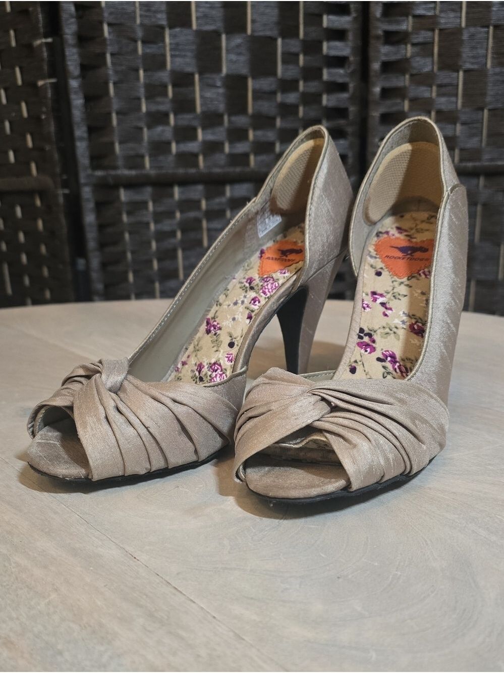 Rocket Dog "Ownit" Champagne Gold Knot Front D'Orsay Heels